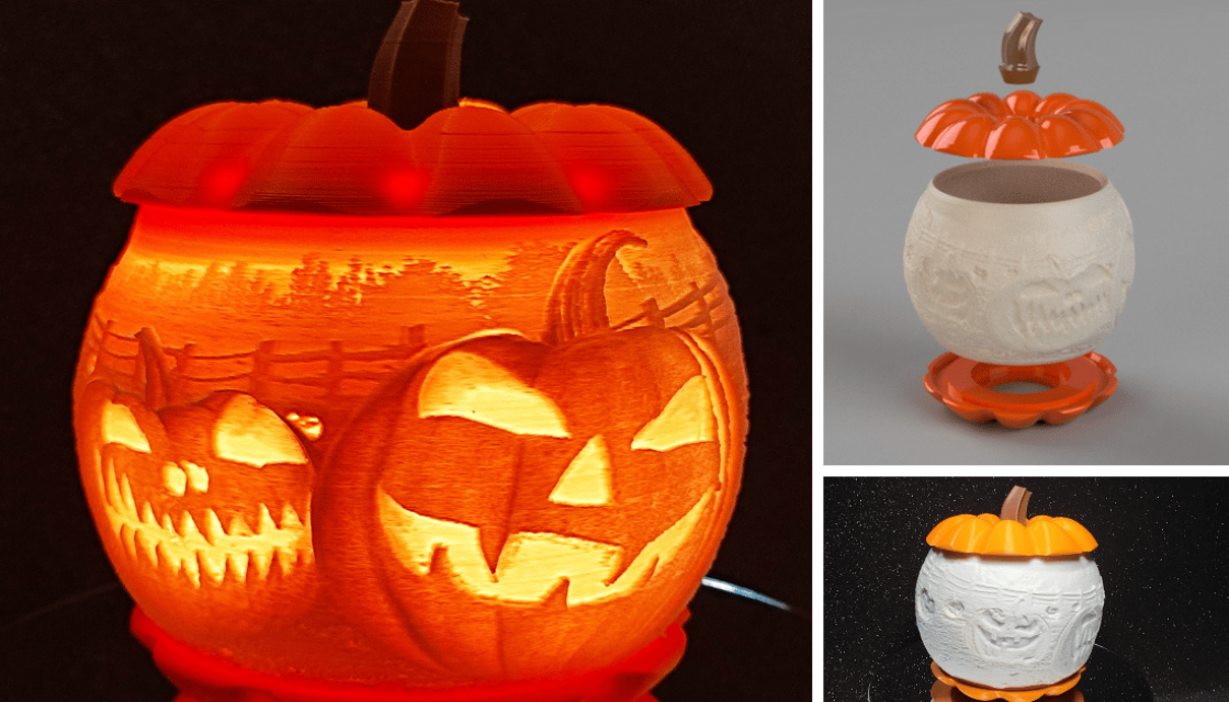 3D printed halloween lithophane lantarn